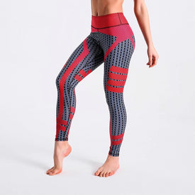 Red Black Plaid Print Fitness Quick Drying Clothes