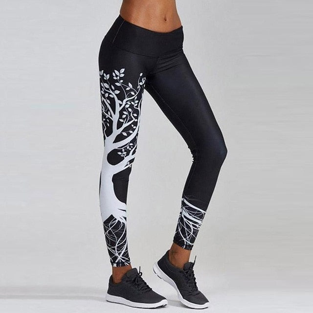 Women's Skull&flower Black Leggings