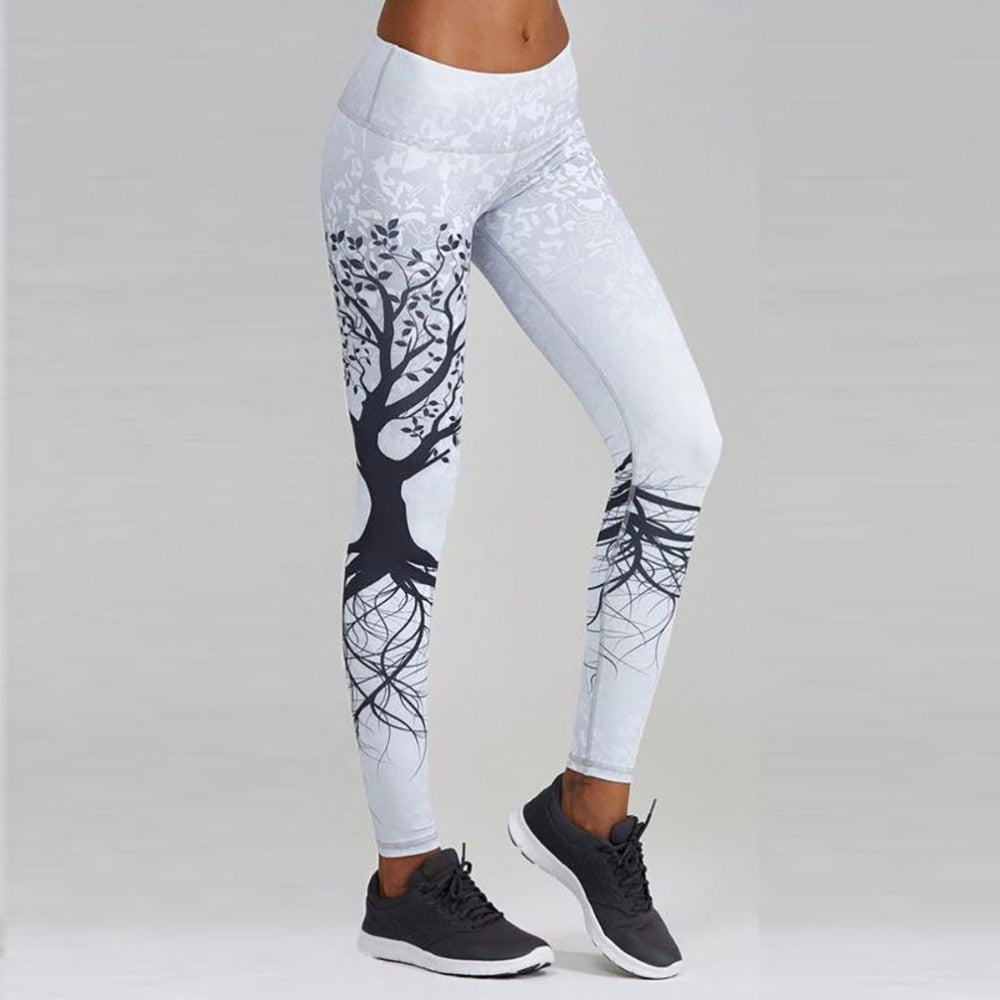 Women's Skull&flower Black Leggings