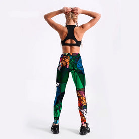 Diamond Color Stitching Leggings