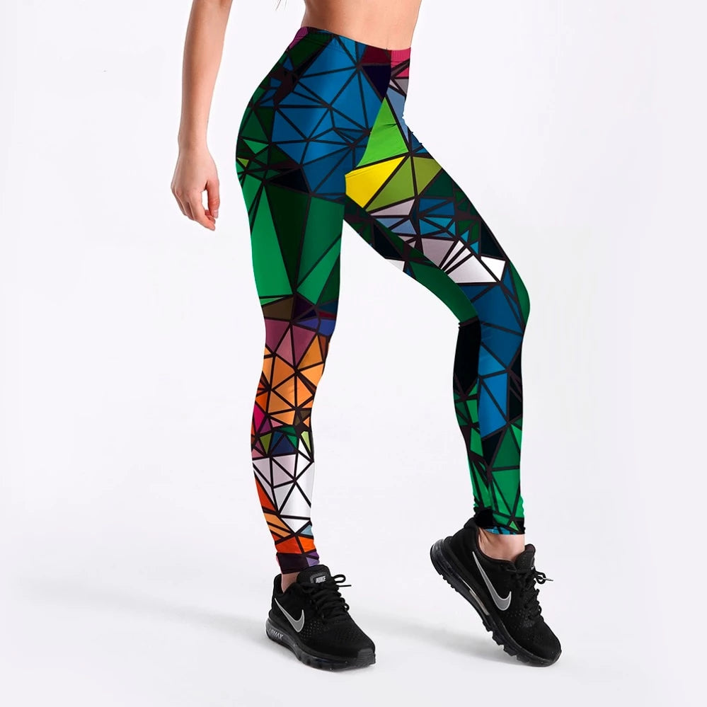 Diamond Color Stitching Leggings