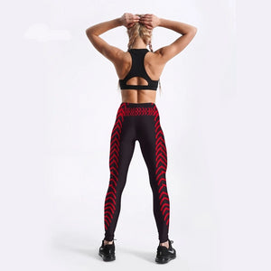Arrow Printed Red Black Color Design Pants Fitness