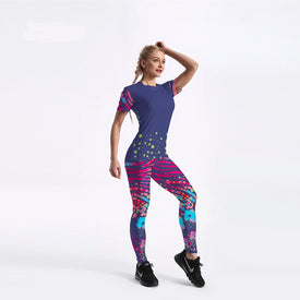 Women Shirt long pants Pie red zebra pattern Bright color