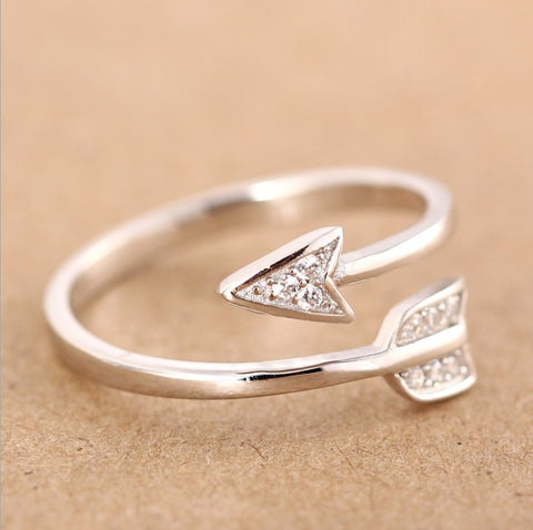 Image of Silver Plated Arrow Crystal Rings
