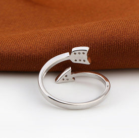 Silver Plated Arrow Crystal Rings