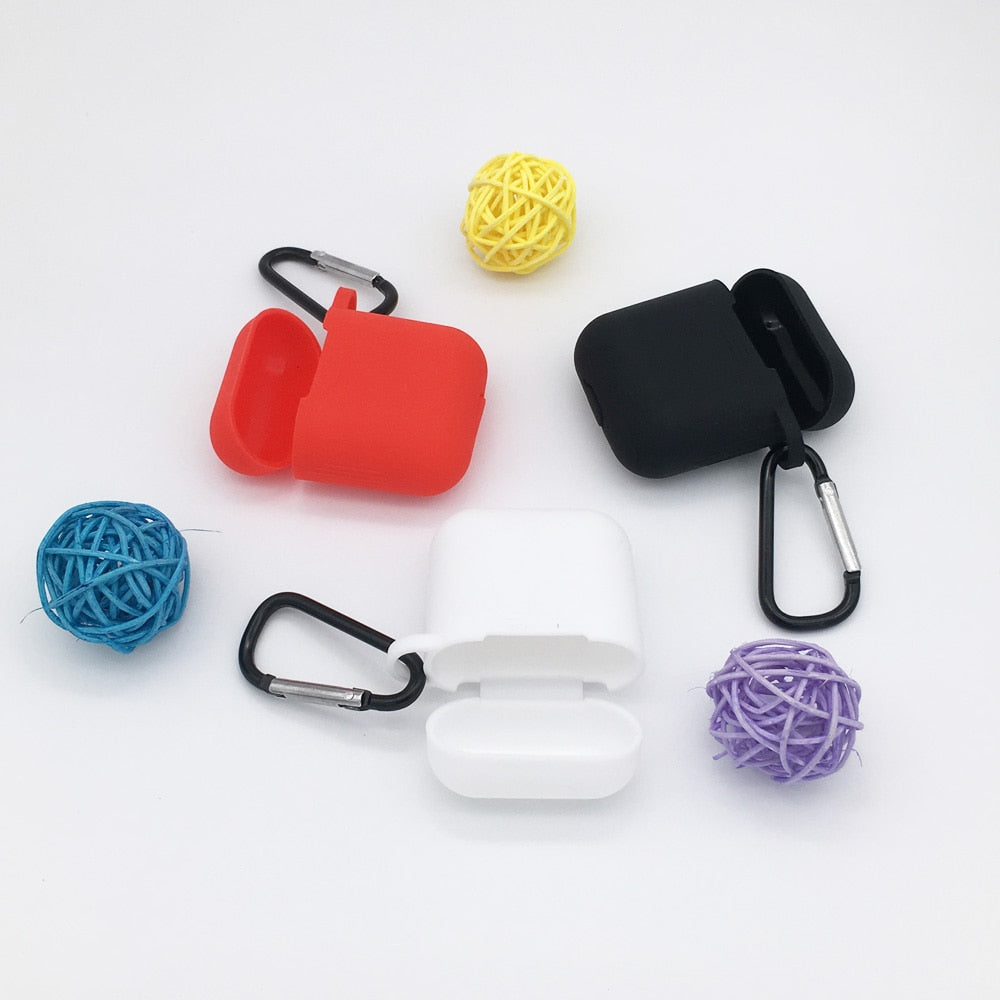 Silicone airpods case cover with Keychain for Apple airpods Protector case .
