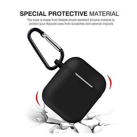 Image of Silicone airpods case cover with Keychain for Apple airpods Protector case .