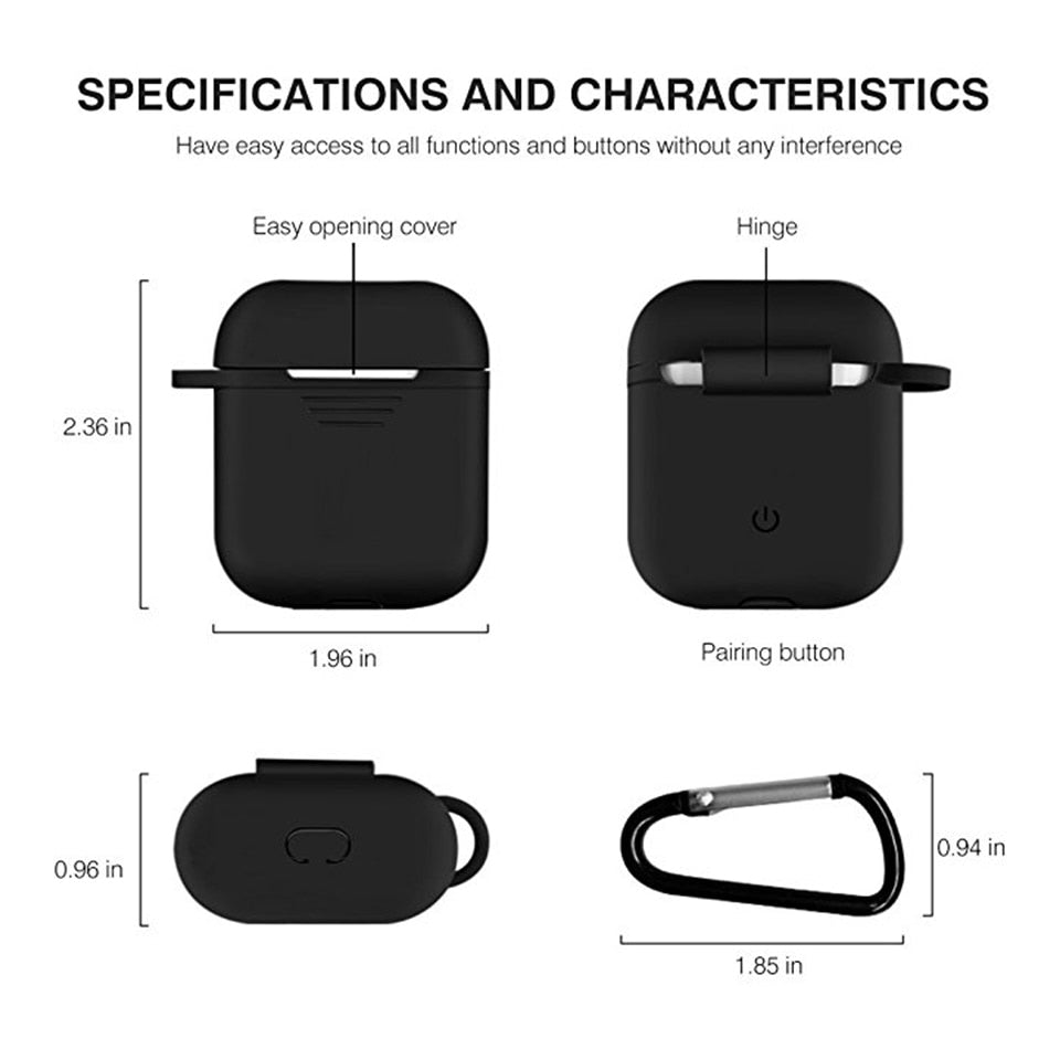 Silicone airpods case cover with Keychain for Apple airpods Protector case .