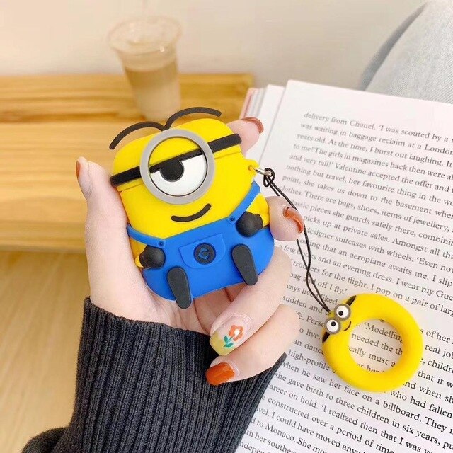 Top quality silicone  Minions cartoon airpods case cover