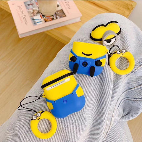 Image of Top quality silicone  Minions cartoon airpods case cover