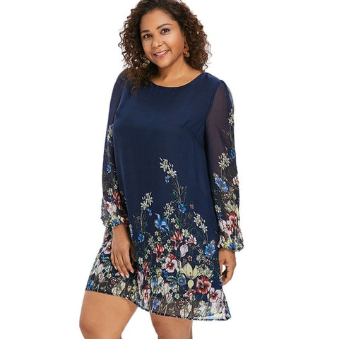 Image of Multi Color Plus Size Floral Embroidery