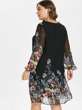 Multi Color Plus Size Floral Embroidery
