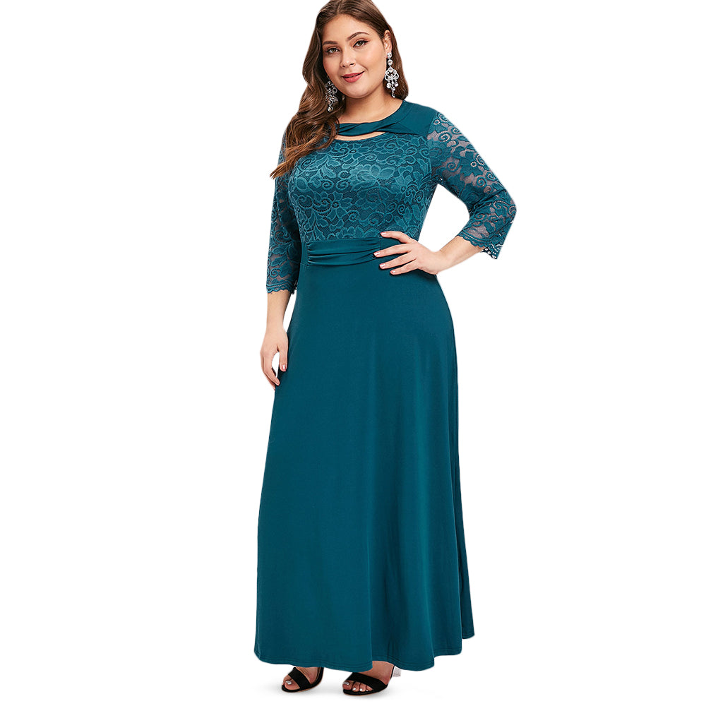 Women Plus Size Cut Out Lace Panel