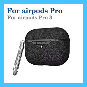 For AirPods case luxury Carbon Fiber/litchi skin silicon Protection Case For Air Pods