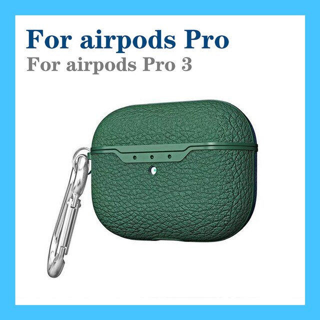 For AirPods case luxury Carbon Fiber/litchi skin silicon Protection Case For Air Pods