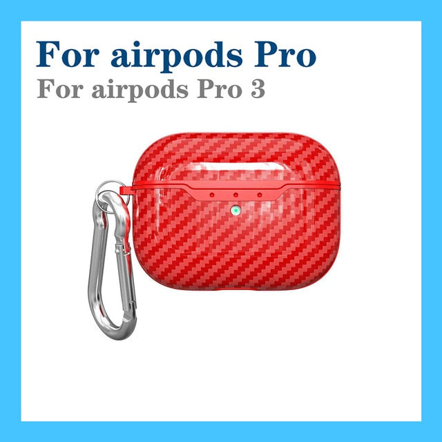 For AirPods case luxury Carbon Fiber/litchi skin silicon Protection Case For Air Pods