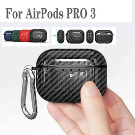 For AirPods case luxury Carbon Fiber/litchi skin silicon Protection Case For Air Pods