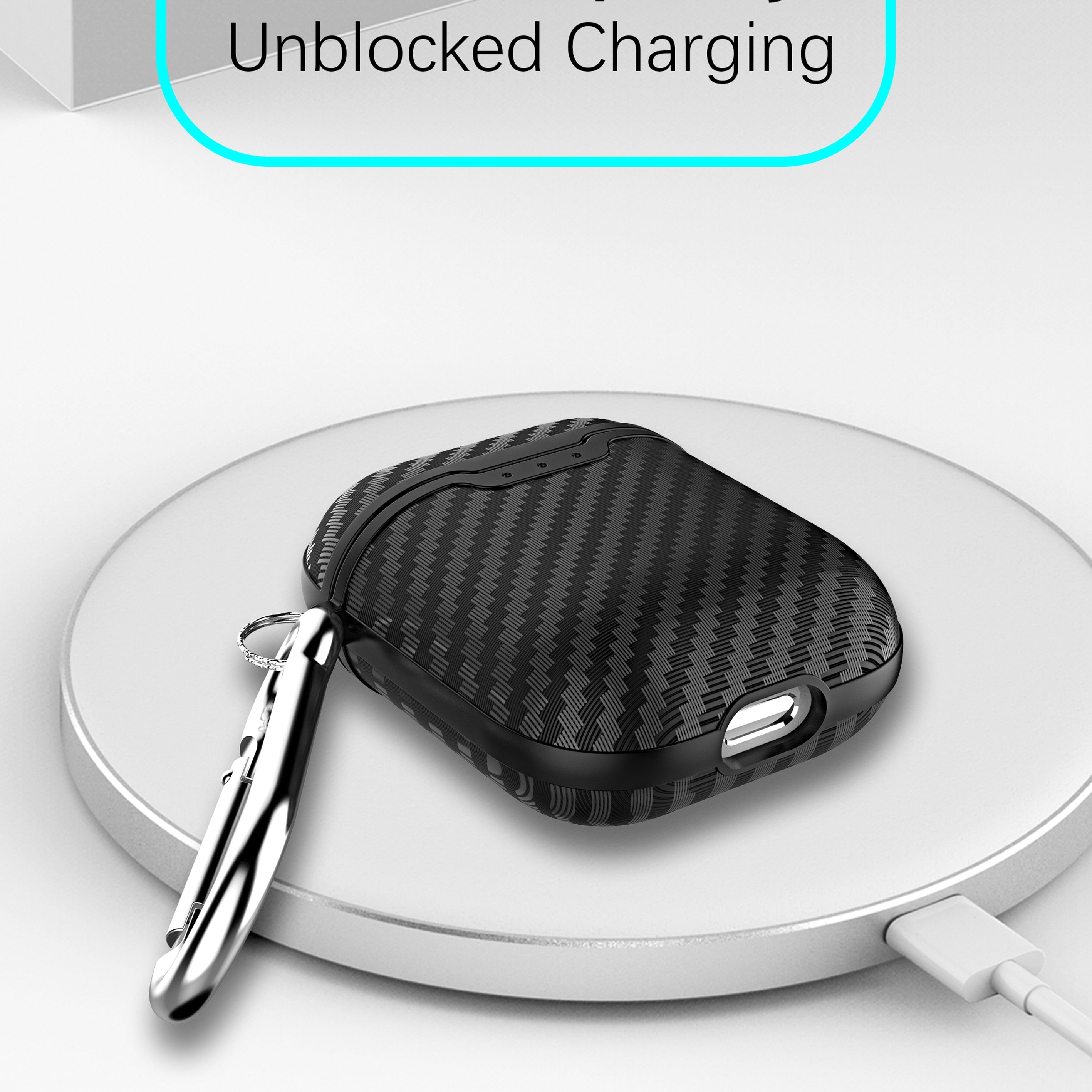 For AirPods case luxury Carbon Fiber/litchi skin silicon Protection Case For Air Pods