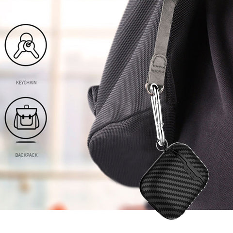 Image of For AirPods case luxury Carbon Fiber/litchi skin silicon Protection Case For Air Pods