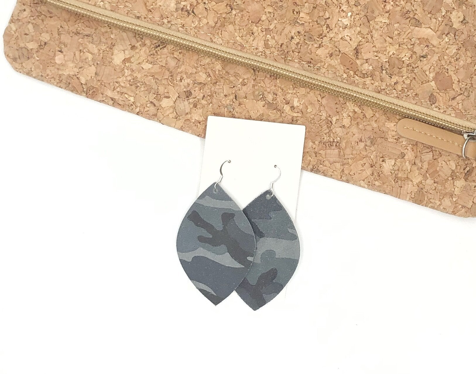 Gray Camo Suede Leaf