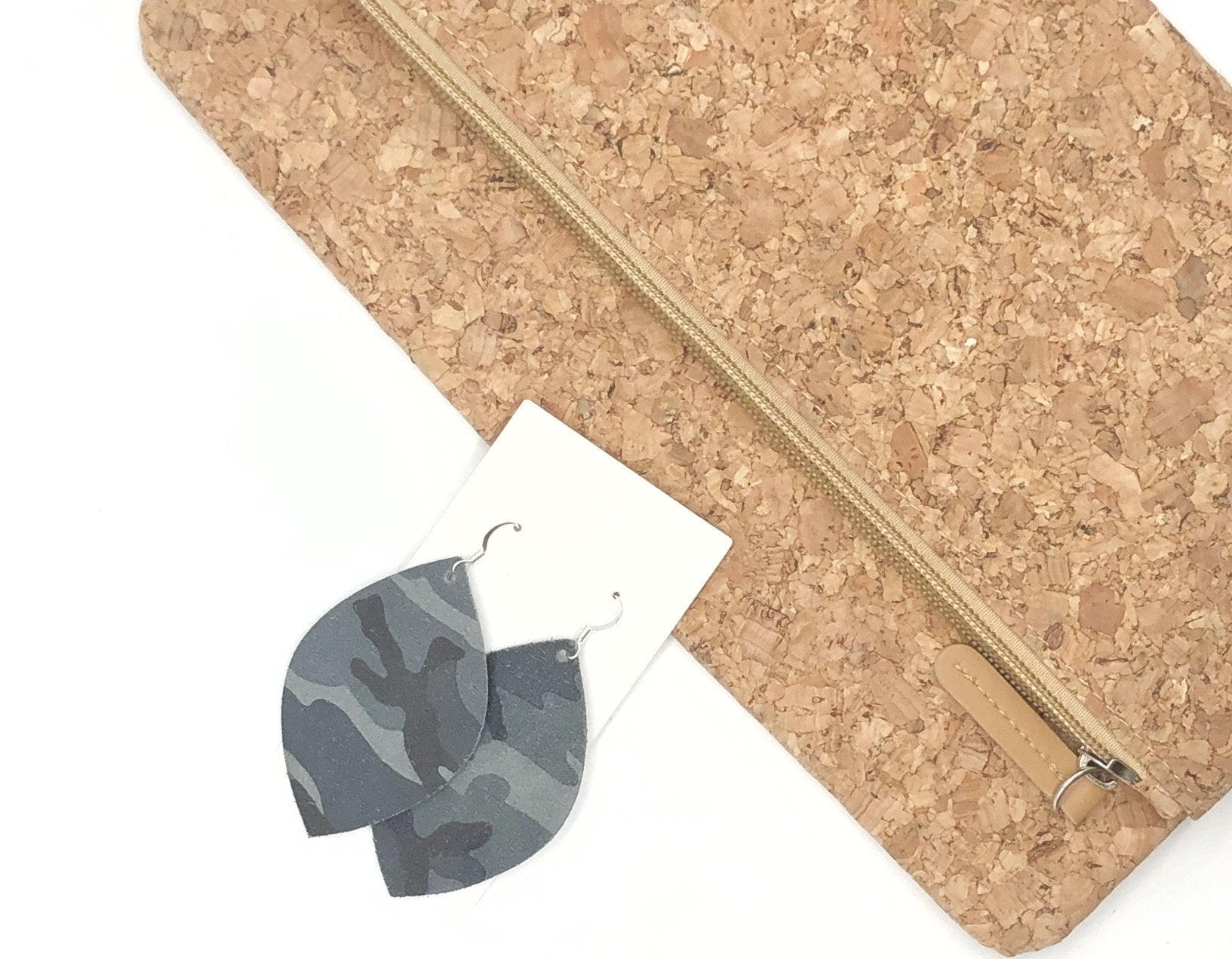 Gray Camo Suede Leaf