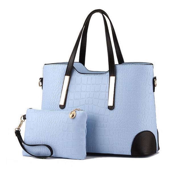 Top-Handle Crocodile Pattern Composite Bag