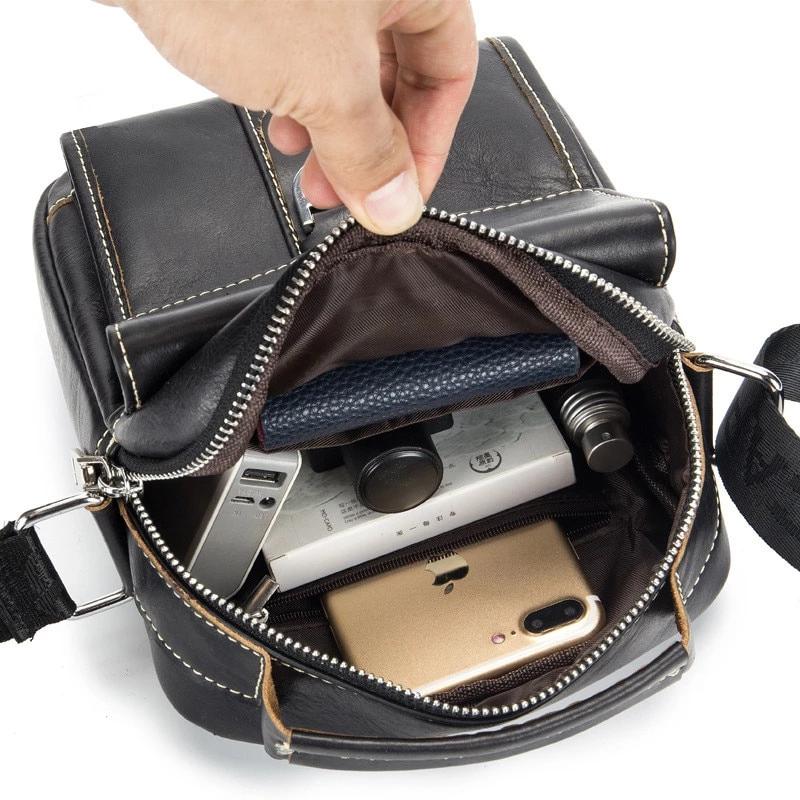 Genuine Leather Casual Multifunction Man Bag