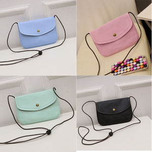 Leather handbags candy color mini