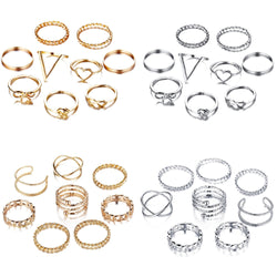 Gold/Sliver Rings Set For Women
