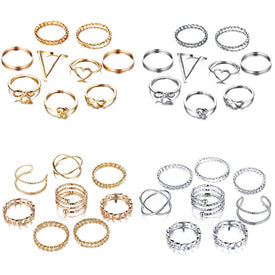 Gold/Sliver Rings Set For Women