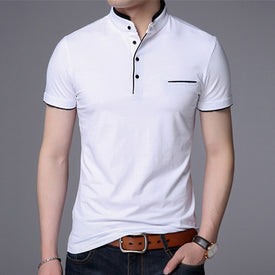 Men Short Sleeve Solid Polo Shirt