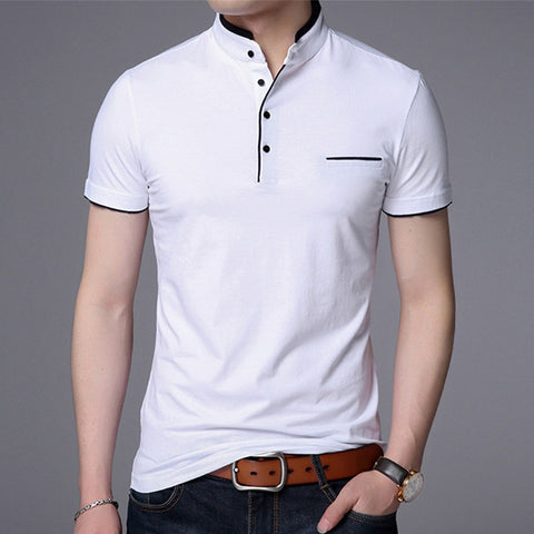 Image of Men Short Sleeve Solid Polo Shirt