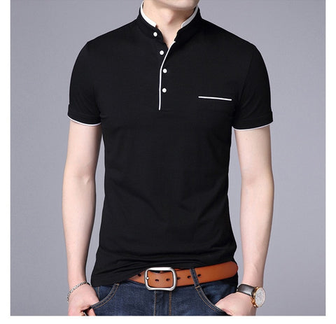 Image of Men Short Sleeve Solid Polo Shirt