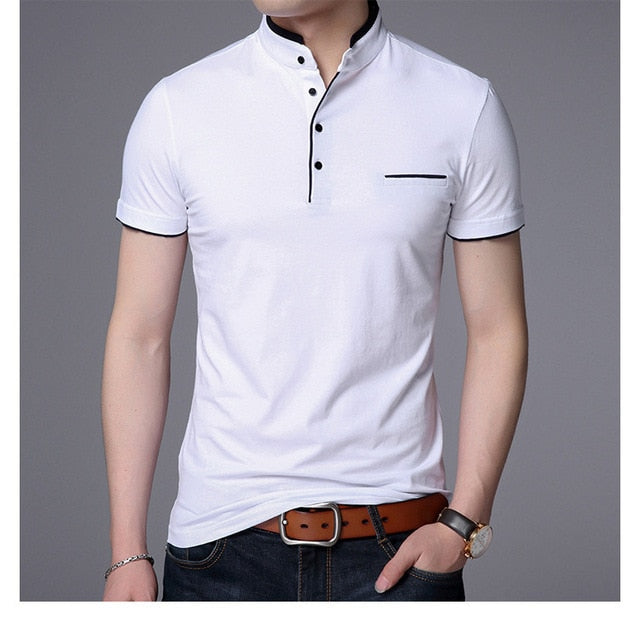 Men Short Sleeve Solid Polo Shirt