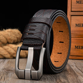 Male leather belt