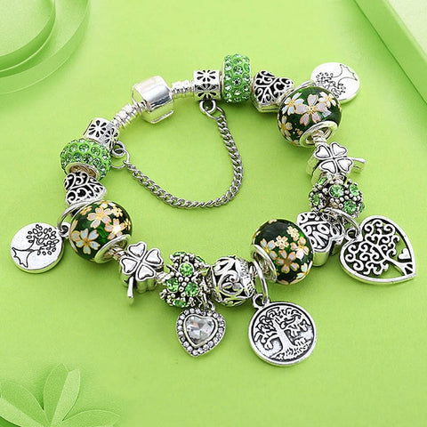 Image of Green Tree of Life Charm Bracelet
