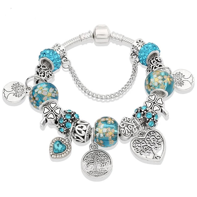 Green Tree of Life Charm Bracelet