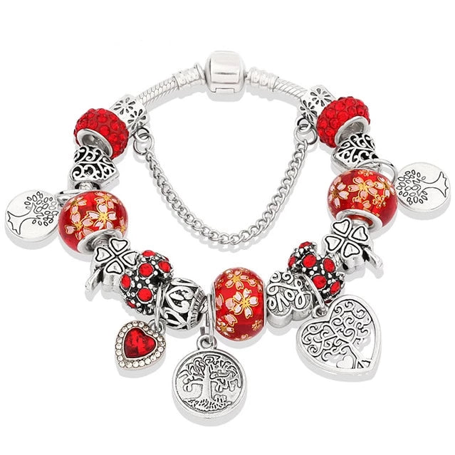 Green Tree of Life Charm Bracelet