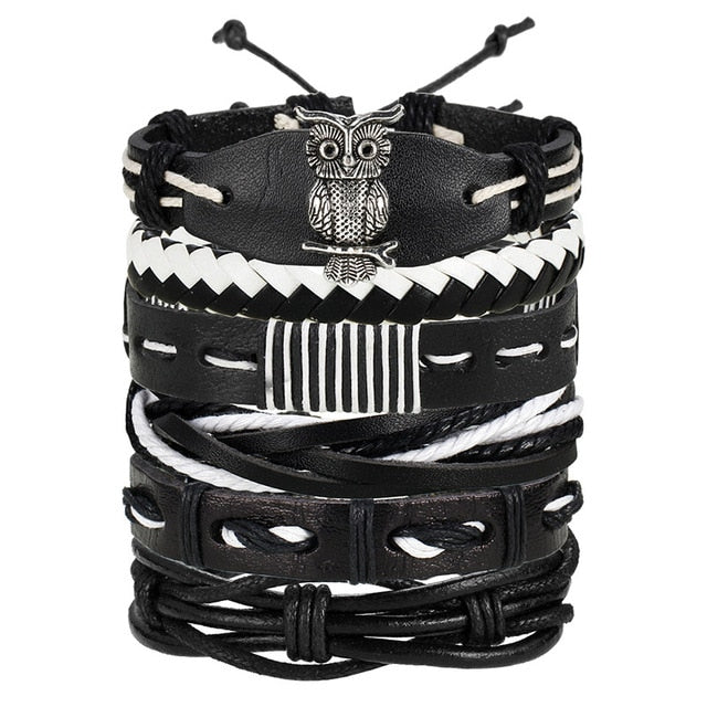 Men Fashion Braided Handmade Star Rope Wrap Bracelets