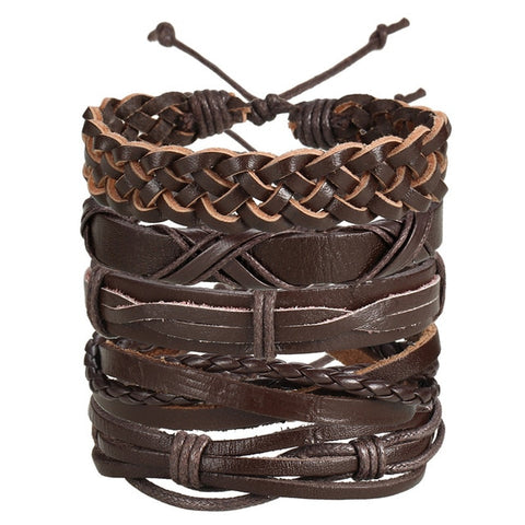 Image of Men Fashion Braided Handmade Star Rope Wrap Bracelets
