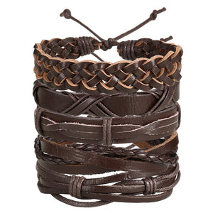 Men Fashion Braided Handmade Star Rope Wrap Bracelets