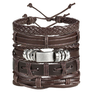 Men Fashion Braided Handmade Star Rope Wrap Bracelets