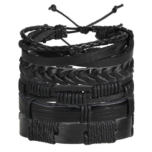 Men Fashion Braided Handmade Star Rope Wrap Bracelets
