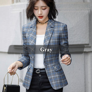 Comfortable High-quality Plaid Jacket with Pocket