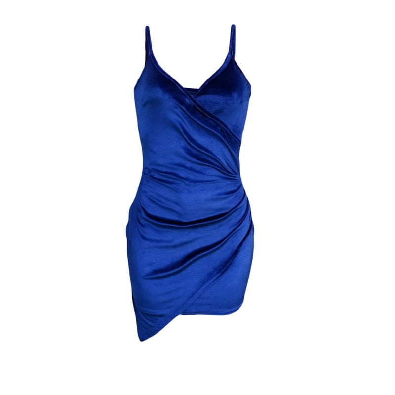 Women Sexy Velvet Backless Dresses