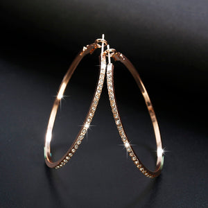 Circle Earrings With Rhinestone For Women