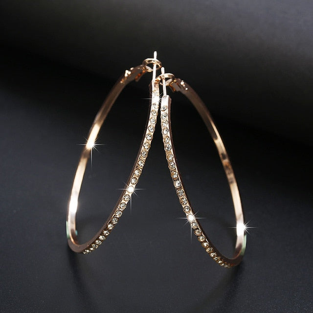 Circle Earrings With Rhinestone For Women