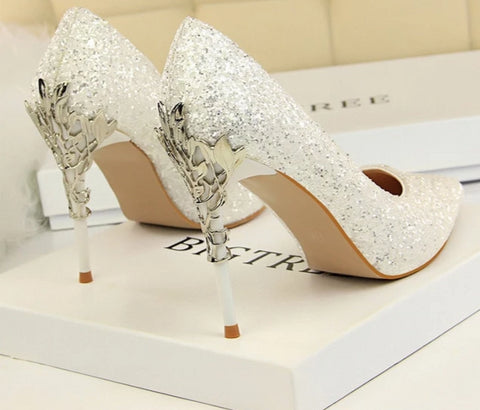 Image of Pointed Toe Metal Decoration Women Shoes