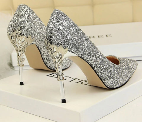 Image of Pointed Toe Metal Decoration Women Shoes