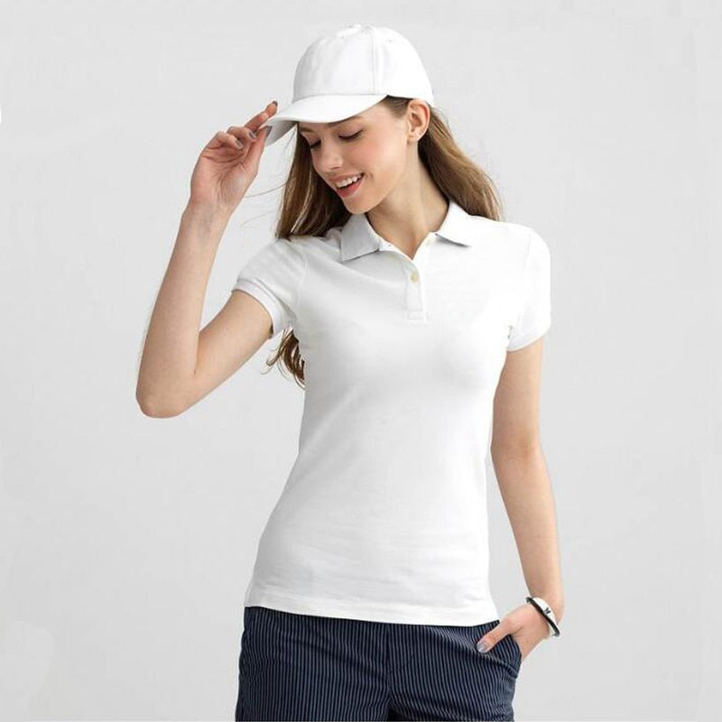 Women Short Sleeve Slim Polos